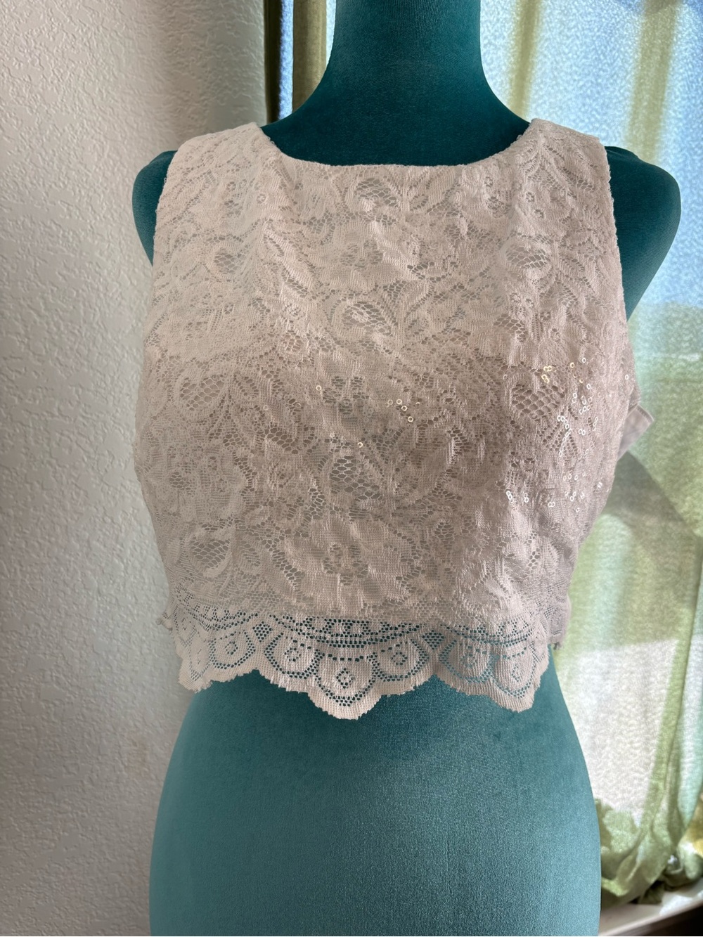Jodi Kristopher Lace Crop Top in white babydoll, Coquette, Romantic, Feminine